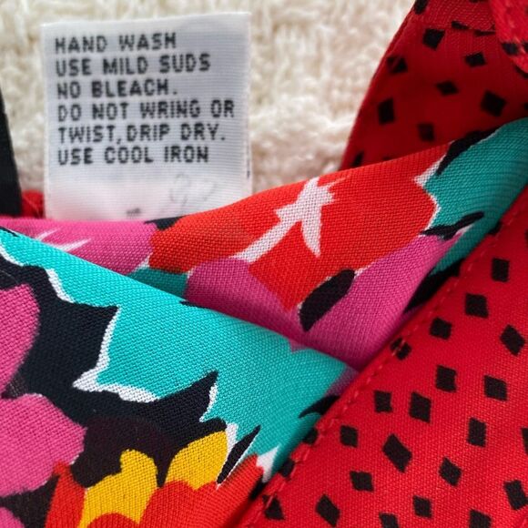 Vintage Floral Dress Mixed Contrasting Print Midi Dress Plus Size 14 - Picture 9 of 11